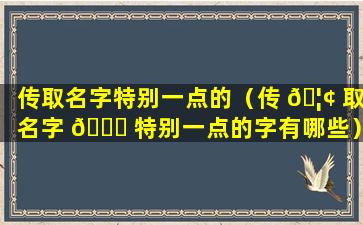 传取名字特别一点的（传 🦢 取名字 💐 特别一点的字有哪些）